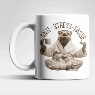 Produktbild von Anti Stress Faultier Kaffeetasse Teetasse Tasse Geschenkidee 325 ml – Faultier-02