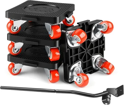 Imagen del producto de Ruedas de transporte para muebles, capacidad de 800 kg, giratorias de 360°, extensibles, ideales para muebles pesados
