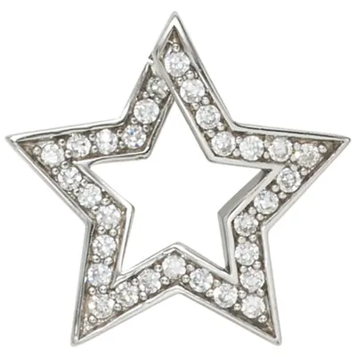 Produktbild von Schmuck Anhänger Stern mit Zirkonia 925 Echt Silber Sterlingsilber Halsschmuck