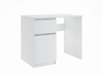 Produktbild von FURNIFY® Computertisch 90 cm HERMES mit 1 Schublade & 1 Tür | Linksseitiger Schreibtisch | Weiß