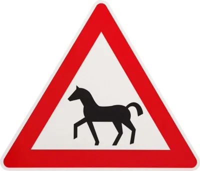 Produktbild von ORIGINAL Verkehrszeichen Nr. 101 m. Sonder-Symbol ACHTUNG PFERDE 630 mm Verkehrsschild nach StVO RAL-Gütezeichen Schild Schilder Gefahrenzeichen Vorsicht Warnung Pferd Warnschild Straßenschild