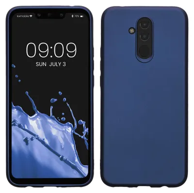 Produktbild von kwmobile Handyhülle für Huawei Mate 20 Lite Hülle - Silikon Case metallisch schimmernd - Schutzhülle Cover - Metallic Blau