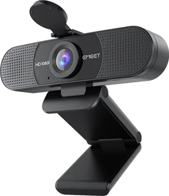 Produktbild von EMEET Full HD Webcam - C960 1080P Objektivabdeckung & Dual Mikrofon, 90 ° Streaming Kamera mit Automatische Lichtkorrektur,Videokonferenzkamera