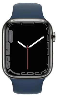 Produktbild von Apple Watch 7 Cell, 45mm Edelst. Graphit, Sport Abbysblau