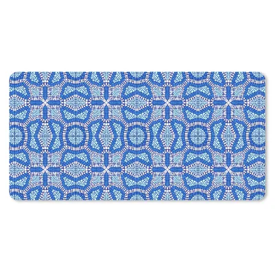 Produktbild von MuchoWow® Schreibtischunterlage Mosaik - Blau - Design 80x40 cm - XXL Mauspad - Gaming Mauspad