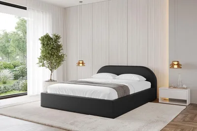 Produktbild von ALTDECOR Polsterbett mit Bettkasten - TIVON-v1 - 180x200 Schwarz Kunstleder - Bett mit Kopfteil, Boxbett ohne Matratze, Doppelbett mit Stauraum