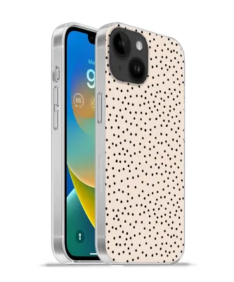 Produktbild von MuchoWow® Handyhülle Schutzhülle Hülle für Apple iPhone 14 - Softcase Polka dot - Beige - Schwarz Silikon Softcase Handy Hülle - Mobiltelefonhülle