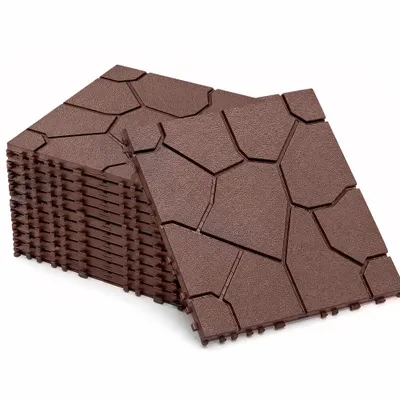 Obrázek produktu pro Terásové dlaždice se systémem pro snadnou instalaci, sada 44 kusů, dlaždice na balkon o rozměrech 30x30 cm, dlaždice s klikacími spoji, podlahová krytina pro terasu, verandu, bazén, balkon a zahradu