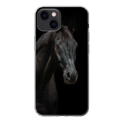 Produktbild von MuchoWow® Handyhülle Schutzhülle Hülle für iPhone 13 mini Pferd - Nutztier - Schwarz Silikon Softcase Handy Hülle - Softcase