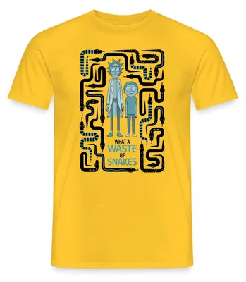 Produktbild von Spreadshirt Rick & Morty Snake Labyrinth Männer T-Shirt, M, Gelb