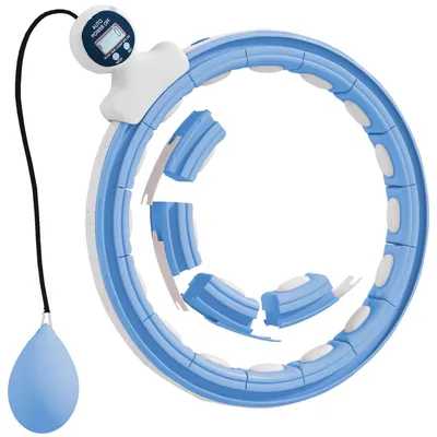 Image de Cerceaux de hula-hoop intelligents pour adultes, avec support, 16 nœuds | Couleur : Bleu