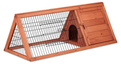 Immagine prodotto di Relaxdays Gabbia per conigli, casa e recinto, 2 porte, L x P x A: 41x110x49 cm, piccola gabbia per conigli interna ed esterna, legno, metallo, naturale