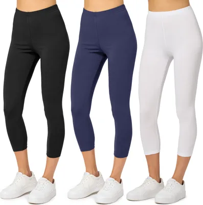Produktbild von Merry Style Damen 3/4 Leggings aus Baumwolle (Schwarz/Navy/Weiß, XS) MS10-199