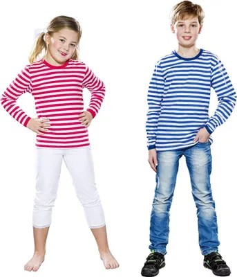 Produktbild von Kinder Ringelpulli langarm blau weiß 116
