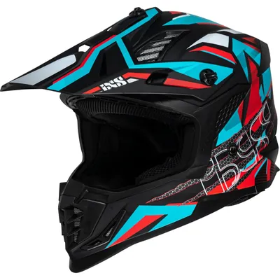 Image de iXS casque de motocross iXS363 2.0 mat noir-pétrole-rouge L
