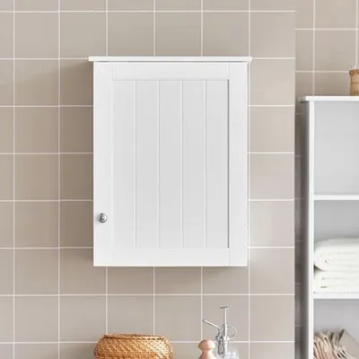 Produktbild von Wandregal für das Badezimmer, 40x52x23 cm - Hängeschrank für das Badezimmer - Medikamentenschrank - Weiß