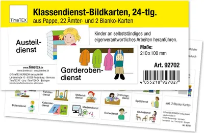 Produktbild von TimeTEX Klassendienst-Bildkarten aus Pappe, 24-tlg.