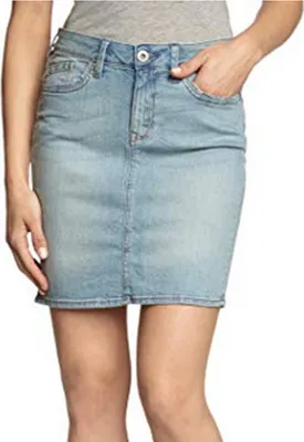 Produktbild von edc by ESPRIT Damen Blouson Rock, Mini, Gr. 34, Blau (C LIGHT BLEACH 947)