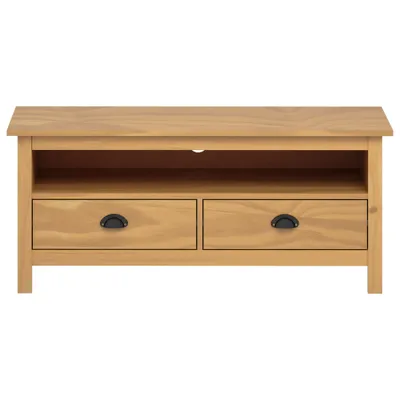 Image de vidaXL Armoire TV Hill Range brun miel 110x40x47 cm Pin massif