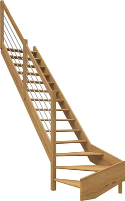 Produktbild von Dolle Raumspartreppe Paris ohne Setzstufen Eiche versiegelt Treppenlauf 1/4 gewendelt unten links Edelstahlrohre