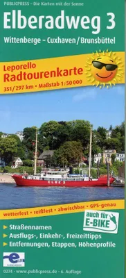 Obrázek produktu pro Cyklomapa Labská cyklotrasa 03 Wittenberge - Cuxhaven/Brunsbüttel 1 : 50 000
