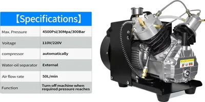 Image de Compresseur d'air en PCP haute pression, arrêt automatique, débit d'air efficace, TXEDM041, 220V