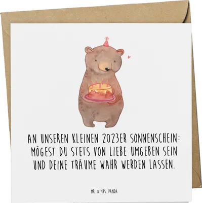Produktbild von Mr. & Mrs. Panda Grußkarte 2023 Geburtstagstraum - Weiß - Geschenk, Glückwunsch, Geburtstagsfeier, Geburtstag, Glückwunschkarte, Klappkarte, Geburtstagsgeschenk