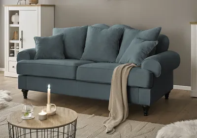 Produktbild von Sofa "Adelina" in grau Landhaus Couch 3-Sitzer 200 cm