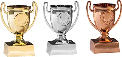 Produktbild von Mini Pokal ca. 11 cm groß in gold, silber, bronze Farbe - bronze