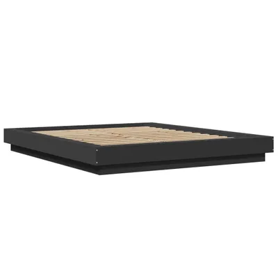 Produktbild von Bettgestell mit LED Schwarz 150x200 cm Holzwerkstoff