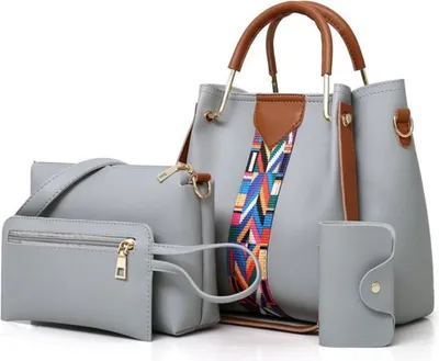 Produktbild von Damentaschen 3in1 Kunstleder Schultertaschen Citytaschen Umhängetasche Karol Grau