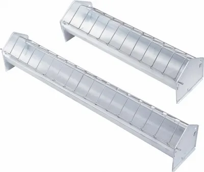 Produktbild von Junghennen Trog 50 cm verzinkt mit aufklappbaren Fressgitter