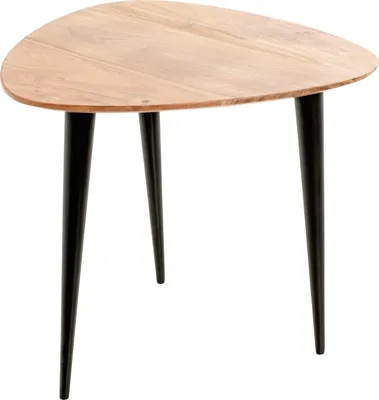 Produktbild von HAKU Beistelltisch Couchtisch akazie, schwarz - Massivholz, Metall, B/H/T: 46x41x46 cm