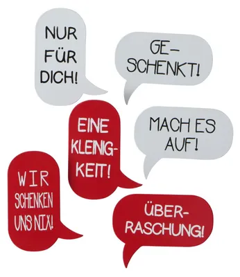 Produktbild von Dekoanhänger Message Eisen rot/weiß L.8 cm 6er Set