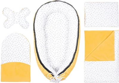 Obrázek produktu pro Pepi Baby Nest Cocoon 5 Piece Baby Nest Set for Babies Newborn Cuddle Nest Set with Crawling Blanket Butterfly Pillow Honey Velvet Indian Summer