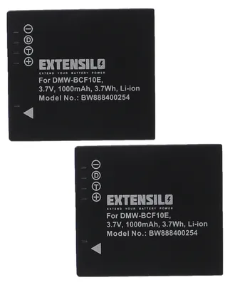 Produktbild von EXTENSILO 2x Akku kompatibel mit Panasonic Lumix DMC-FS15EG-S, DMC-FS15EB-K, DMC-FS15EB-S, DMC-FS15EG-A, DMC-FS15EG-K Kamera (1000 mAh, 3,7 V, Li-Ion)