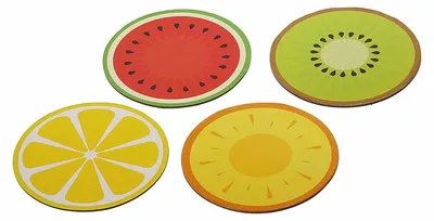 Produktbild von Runde Obst-Tischsets - 4er-Set - tropische Motive - 30 cm - Untersetzer