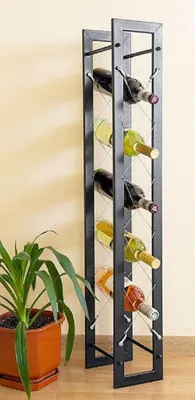 Zdjęcie produktu dla Designerski stojak na wino Pit 100 cm metalowy stojak na butelki Uchwyt na butelki Bar