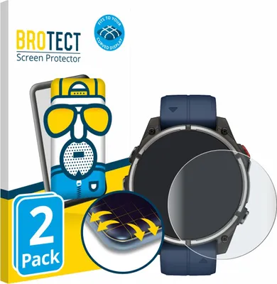 Produktbild von 2x BROTECT Fullscreen Schutzfolie für Garmin quatix 8 Pro (47 mm) Displayschutz Folie Fullcover Matt Entspiegelungsfolie
