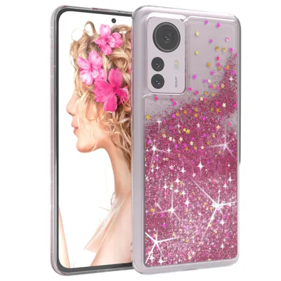 Produktbild von EAZY CASE - Glitzer Hülle kompatibel mit Xiaomi 12 Pro Glitzer Schutzhülle, Soft Case, Backcover Transparent mit Motiv
