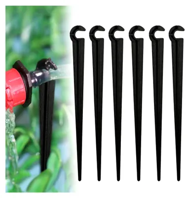 Produktbild von 100 Stück Micro Drip Rohrhalter, Schlauchhalter für 4/7 mm Schlauch, Erdnägel für Bewässerung, Schwarz, für Gemüse- und Blumenbeete