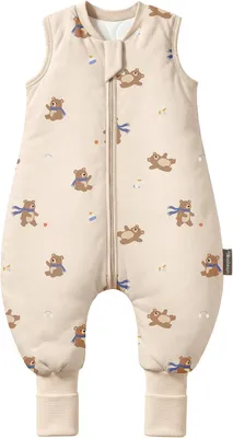 Productafbeelding van 2.5 Tog Babyslaapzak met Voetjes - Puur Katoen - Voorrits Voor Makkelijk Verschonen 's Nachts - Ideaal Voor Herfst en Winter