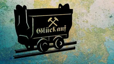 Produktbild von Wandtattoo- Güterloren - Lore - Bergwerk - Glück auf -  Grubenhunt, Hunt, Bergmann