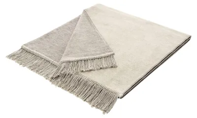 Produktbild von Biederlack Plaid mit Fransen Cover Baumwolle Design Salt & Pepper Farbe natur Größe 50 x 200