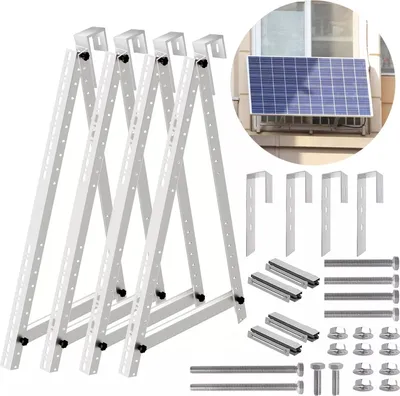 Produktbild von PV Halterung 114CM Solarpanel Solarmodul Befestigung Balkonkraftwerk Halterung 0°-90° Aufständerung Balkon Geländer eckig