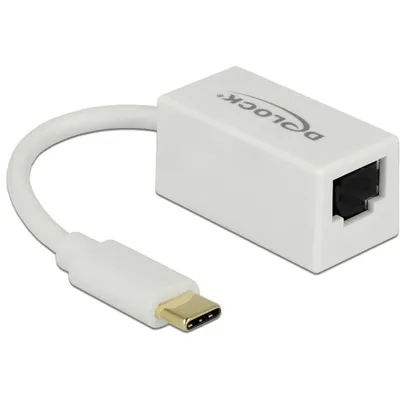 Obrázok produktu pre Delock adaptér USB 3.0 Type-C™ > 1 x Gigabit LAN RJ45 kompaktný biely