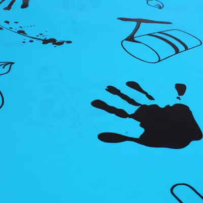 Plastik-Spritzschutzmatte, blau, 152x152 cm, für Kinderkunst