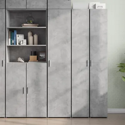 Produktbild von (NEU 2026) Highboard/Anrichte, Betongrau 40x42,5x185 cm - Holzwerkstoff - Kommoden - 42.7 kg