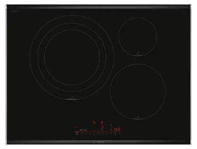 Image de Bosch Serie 6 PID775HC1E, Noir, Encastrable, 71 cm, Plaque de cuisson à induction avec zones, Vitrocéramique, 3 zones/zones