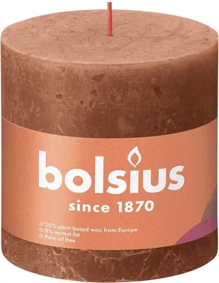 Produktbild von Bolsius Stumpenkerze Rusty Pink Ø100 mm - Höhe 10 cm - Pink/Braun - 62 Brennstunden